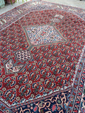 8'4 x 11'5 Antique Heriz rug #2147ML / 8x12 Vintage Rug - Blue Parakeet Rugs