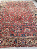 8'8 x 11'6 Antique Heriz with camel border #2148ML / 9x12 Vintage Rug - Blue Parakeet Rugs