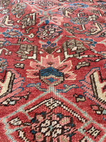 8'8 x 11'6 Antique Heriz with camel border #2148ML / 9x12 Vintage Rug - Blue Parakeet Rugs