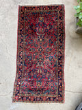 2'1 x 4'2 Antique Skinny Persian Sarouk Rug #2815 / Skinny Vintage Rug