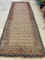 3'10 x 10'6 Antique Persian Bibikabad runner #2308ML / 4x11 Vintage Runner - Blue Parakeet Rugs