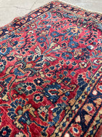 2'1 x 4'2 Antique Skinny Persian Sarouk Rug #2815 / Skinny Vintage Rug