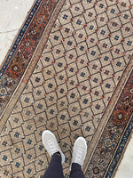 3'10 x 10'6 Antique Persian Bibikabad runner #2308ML / 4x11 Vintage Runner - Blue Parakeet Rugs