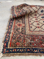 3'10 x 10'6 Antique Persian Bibikabad runner #2308ML / 4x11 Vintage Runner - Blue Parakeet Rugs