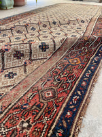 3'10 x 10'6 Antique Persian Bibikabad runner #2308ML / 4x11 Vintage Runner - Blue Parakeet Rugs