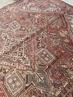 9'3 x 12'9 Vintage Heriz rug #2149ML / 9x13 Vintage Rug - Blue Parakeet Rugs