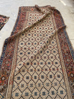 3'10 x 10'6 Antique Persian Bibikabad runner #2308ML / 4x11 Vintage Runner - Blue Parakeet Rugs