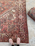 9'3 x 12'9 Vintage Heriz rug #2149ML / 9x13 Vintage Rug - Blue Parakeet Rugs