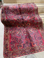 3'5 x 5' Vibrant Antique Persian Sarouk Rug #2816