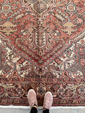9'3 x 12'9 Vintage Heriz rug #2149ML / 9x13 Vintage Rug - Blue Parakeet Rugs