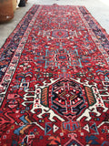 3'10 x 11'5 vintage Gharajeh runner #578 - Blue Parakeet Rugs