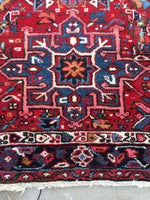 3'10 x 11'5 vintage Gharajeh runner #578 - Blue Parakeet Rugs
