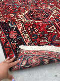 3'10 x 11'5 vintage Gharajeh runner #578 - Blue Parakeet Rugs