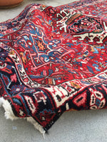 3'10 x 11'5 vintage Gharajeh runner #578 - Blue Parakeet Rugs