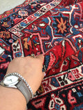 3'10 x 11'5 vintage Gharajeh runner #578 - Blue Parakeet Rugs