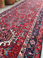 3'10 x 11'5 vintage Gharajeh runner #578 - Blue Parakeet Rugs