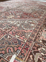 9'3 x 12'9 Vintage Heriz rug #2149ML / 9x13 Vintage Rug - Blue Parakeet Rugs