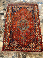 3’7 X 5’3 Antique tribal 1930's Rug #1816 / Small Tribal Rug / 4x5 Vintage Rug - Blue Parakeet Rugs