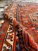 3’7 X 5’3 Antique tribal 1930's Rug #1816 / Small Tribal Rug / 4x5 Vintage Rug - Blue Parakeet Rugs
