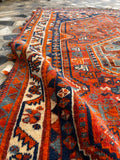 3’7 X 5’3 Antique tribal 1930's Rug #1816 / Small Tribal Rug / 4x5 Vintage Rug - Blue Parakeet Rugs