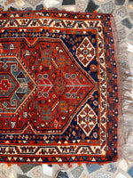 3’7 X 5’3 Antique tribal 1930's Rug #1816 / Small Tribal Rug / 4x5 Vintage Rug - Blue Parakeet Rugs