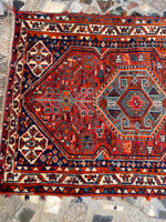 3’7 X 5’3 Antique tribal 1930's Rug #1816 / Small Tribal Rug / 4x5 Vintage Rug - Blue Parakeet Rugs