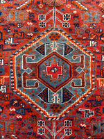 3’7 X 5’3 Antique tribal 1930's Rug #1816 / Small Tribal Rug / 4x5 Vintage Rug - Blue Parakeet Rugs