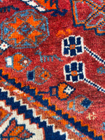 3’7 X 5’3 Antique tribal 1930's Rug #1816 / Small Tribal Rug / 4x5 Vintage Rug - Blue Parakeet Rugs