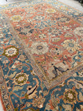 10'2 x 14' Antique rare 19th Century Sultanabad Mahal rug #2121ML / 10x14 Vintage Rug - Blue Parakeet Rugs