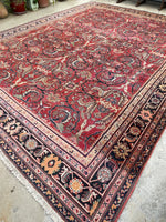 10’8 x 13’6 Antique Persian Mahal #2309ML / 11x14 vintage rug - Blue Parakeet Rugs