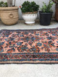 2'2 x 3  antique Persian Lilihan rug - Blue Parakeet Rugs