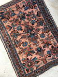 2'2 x 3  antique Persian Lilihan rug - Blue Parakeet Rugs