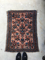 2'2 x 3  antique Persian Lilihan rug - Blue Parakeet Rugs