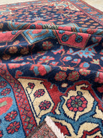 4’ X 6’3 Antique 1920s jewel toned rug #1813 / Small Vintage Rug / 4x6 vintage Rug - Blue Parakeet Rugs