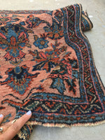 2'2 x 3  antique Persian Lilihan rug - Blue Parakeet Rugs