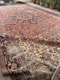 12'4 x 19'6 Antique Oversized & Palatial Persian Heriz rug #1980 / 12x20 Heriz rug - Blue Parakeet Rugs