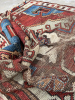 4'2 x 4'7 Square Antique Scatter Rug #2821