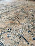 10'4 x 13'4 Antique muted Mashhad rug #2150 / 10x13 Vintage Rug - Blue Parakeet Rugs