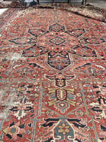 12'4 x 19'6 Antique Oversized & Palatial Persian Heriz rug #1980 / 12x20 Heriz rug - Blue Parakeet Rugs
