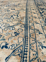 10'4 x 13'4 Antique muted Mashhad rug #2150 / 10x13 Vintage Rug - Blue Parakeet Rugs