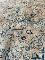 10'4 x 13'4 Antique muted Mashhad rug #2150 / 10x13 Vintage Rug - Blue Parakeet Rugs
