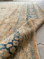 10'4 x 13'4 Antique muted Mashhad rug #2150 / 10x13 Vintage Rug - Blue Parakeet Rugs