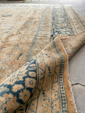 10'4 x 13'4 Antique muted Mashhad rug #2150 / 10x13 Vintage Rug - Blue Parakeet Rugs