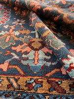 8’4 x 11’4 Antique Persian Navy Blue Heriz rug #2675 - Blue Parakeet Rugs