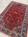 4'3 x 6'7 Antique Persian Bidjar rug #2311ML at Anthropologie - Blue Parakeet Rugs