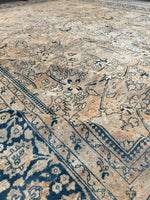 10'4 x 13'4 Antique muted Mashhad rug #2150 / 10x13 Vintage Rug - Blue Parakeet Rugs