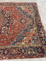 7'7 x 10'4 Antique tribal wool rug #1981 / 8x10 Vintage rug - Blue Parakeet Rugs