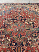7'7 x 10'4 Antique tribal wool rug #1981 / 8x10 Vintage rug - Blue Parakeet Rugs