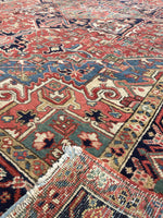 7'7 x 10'4 Antique tribal wool rug #1981 / 8x10 Vintage rug - Blue Parakeet Rugs