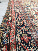 9x11 love worn antique Persian Mahal Rug (#789) - Blue Parakeet Rugs
